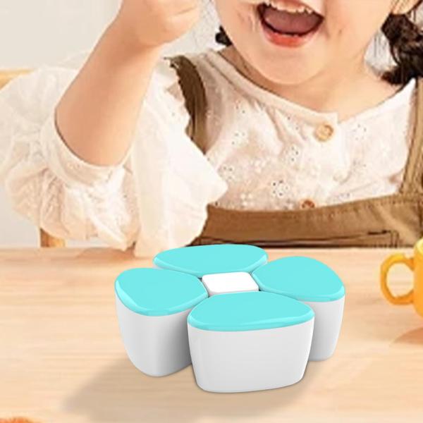 牛乳粉末ディスペンサーポータブル蓋付きの餌を食べるピクニック屋外のライトブルーのために