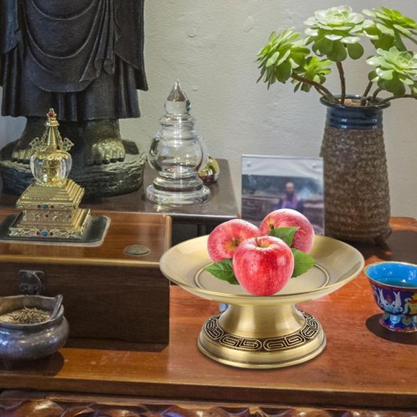 仏教の供物皿 レトロデザイン フルーツトレイ センターピースカウンター ホームスタイル A