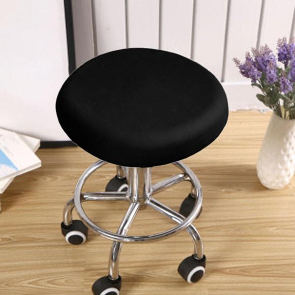 TPU防水ラウンドスツールカバー 直径37〜43cmの座面に対応 キッチンアクセサリー ブラック