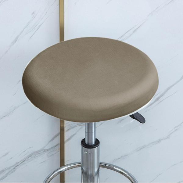 TPU防水ラウンドスツールカバー 直径37〜43cmのシートに適合 キッチンアクセサリー カーキ