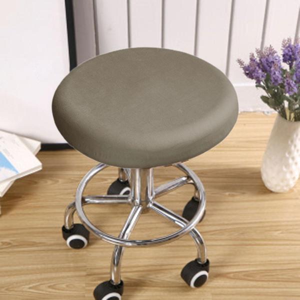 TPU防水ラウンドスツールカバー 直径37〜43cmのシートに適合 キッチンアクセサリー カーキ