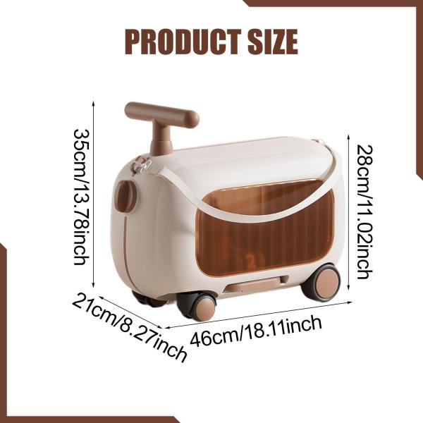 ライドオンスーツケース ギフト 機内持ち込み手荷物 アウトドア旅行用 子供 男の子 女の子 ブラウン