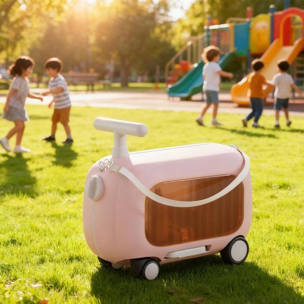 ライドオンスーツケース ギフト 機内持ち込み手荷物 アウトドア旅行用 子供 男の子 女の子 ピンク