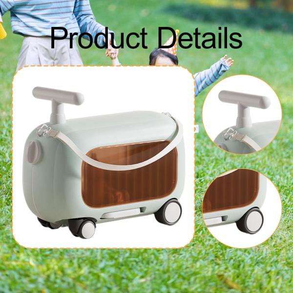 ライドオンスーツケース ギフト 機内持ち込み手荷物 アウトドア旅行用 子供 男の子 女の子 ブルー