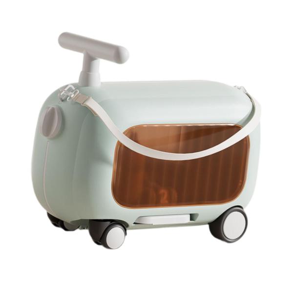 ライドオンスーツケース ギフト 機内持ち込み手荷物 アウトドア旅行用 子供 男の子 女の子 ブルー