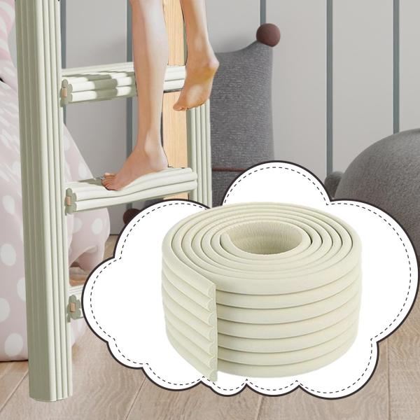 階段エッジプロテクター 滑り止め プレミアム 長さ2m 寮 屋外 家庭用 ホワイト