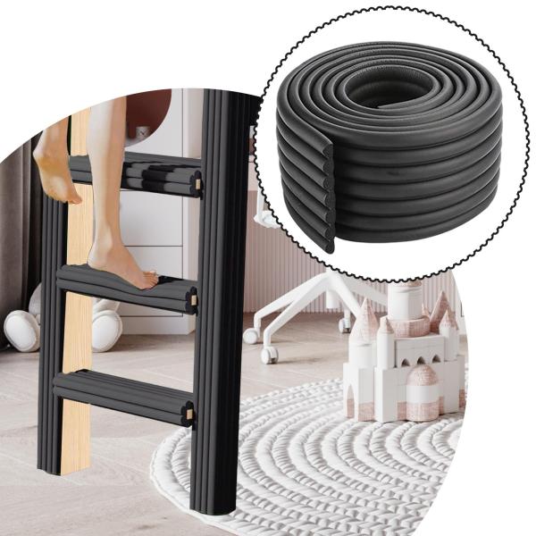階段エッジプロテクター 滑り止め プレミアム 長さ2m 寮 屋外 家庭用 ブラック