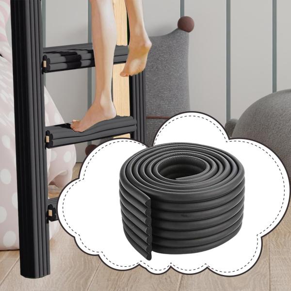 階段エッジプロテクター 滑り止め プレミアム 長さ2m 寮 屋外 家庭用 ブラック
