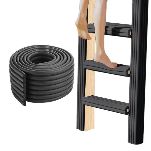 階段エッジプロテクター 滑り止め プレミアム 長さ2m 寮 屋外 家庭用 ブラック
