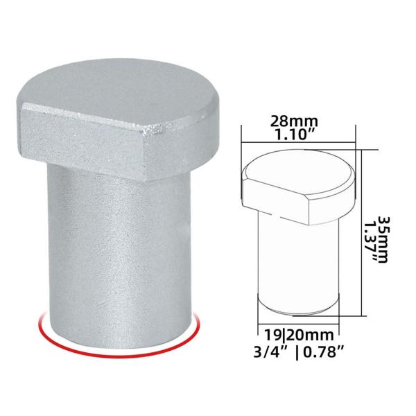 19mm/20mm ドッグホール用ベンチクランプ ワークベンチペグストッパー ワークベンチストッパー 20mm シルバー