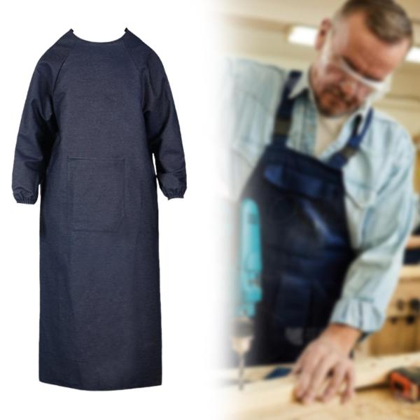 溶接用エプロン 便利な長袖エプロン 溶接工 男性 女性  長さ135cm