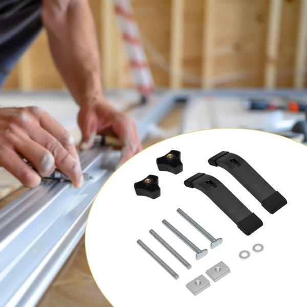 Tトラックホールドダウンクランプ（ボルトとシルダー付き）CNC木工DIYジグ用（黒）