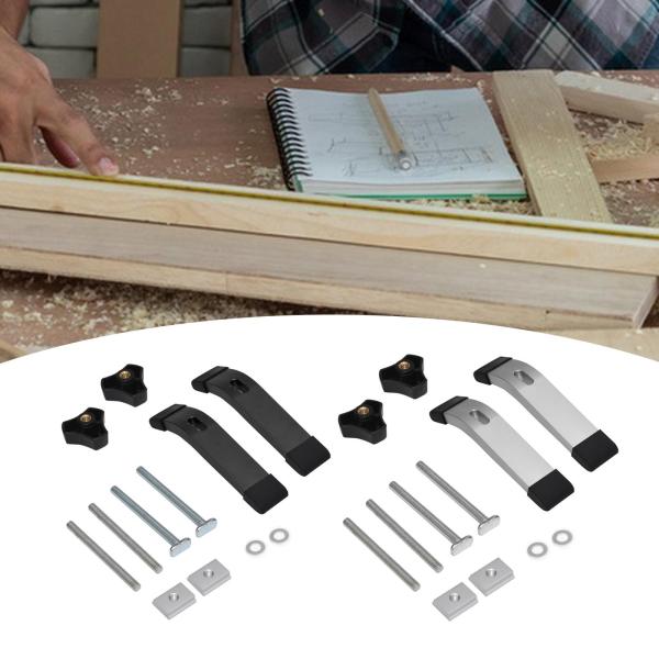 Tトラックホールドダウンクランプ（ボルトとシルダー付き）CNC木工DIYジグ用（黒）