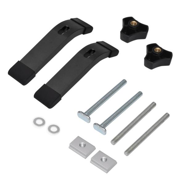 Tトラックホールドダウンクランプ（ボルトとシルダー付き）CNC木工DIYジグ用（黒）