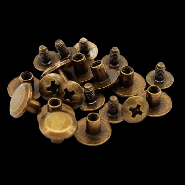 バインディング シカゴネジ ネイル スタッド リベット 革細工 10x5mm 10ピース