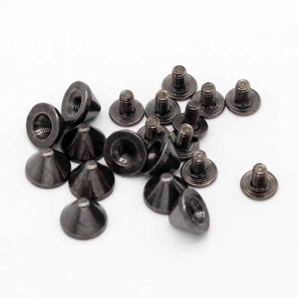 ソーイングアクセサリー用10ピースアロイコニックリベットダイヤモンドブラック