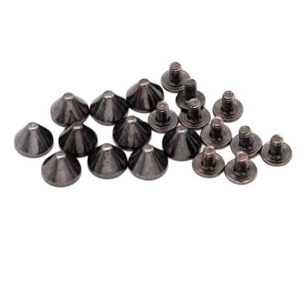 ソーイングアクセサリー用10ピースアロイコニックリベットダイヤモンドブラック