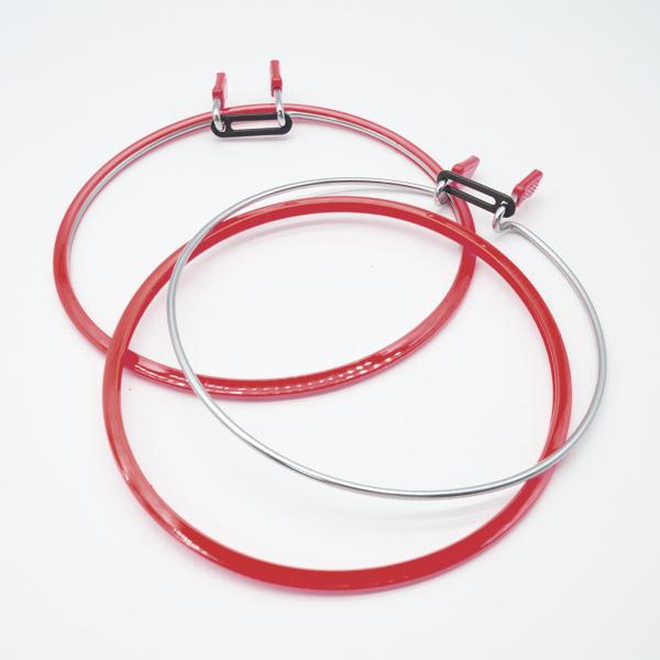 刺繍枠 クロスステッチ スプリングテンションフレーム 大人用 DIY ディスプレイ用品 赤