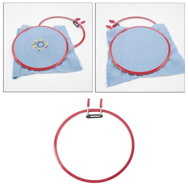刺繍枠 クロスステッチ スプリングテンションフレーム 大人用 DIY ディスプレイ用品 赤