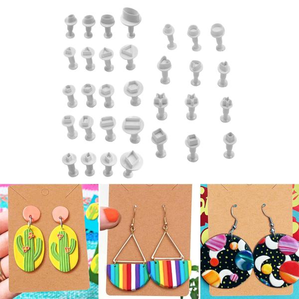 32ピース ポリマークレイカッター ポリマークレイカッターイヤリングカッターペストリーモールド