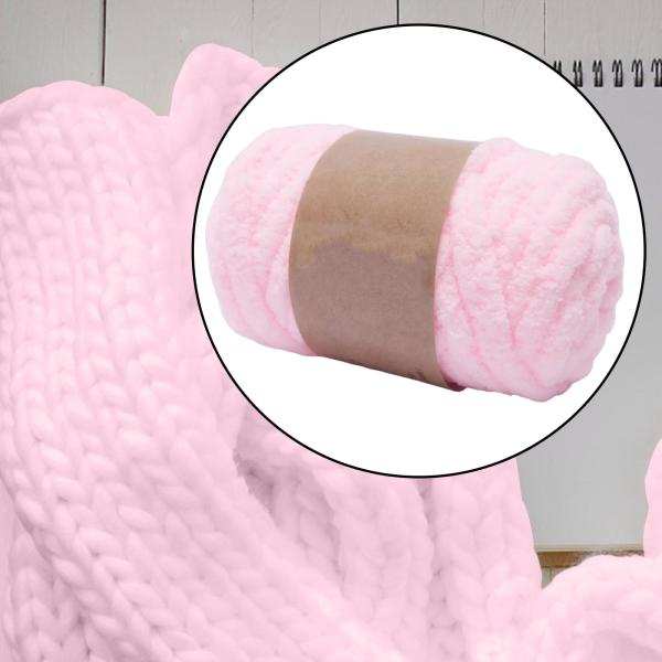 ライトピンク 分厚いウール糸 分厚いウール糸アーム編みかぎ針編みソフト DIY