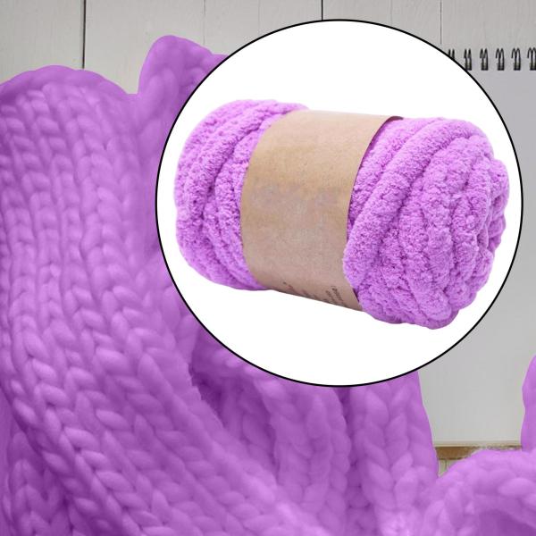 太い分厚い糸手編み Diy 重量糸スロー敷物作る織りバイオレット