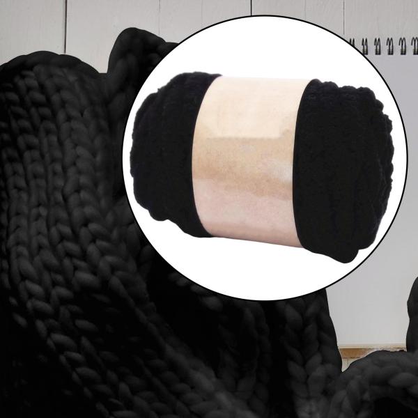 ブラック 分厚いウール糸 分厚いウール糸アーム編みかぎ針編みソフト DIY