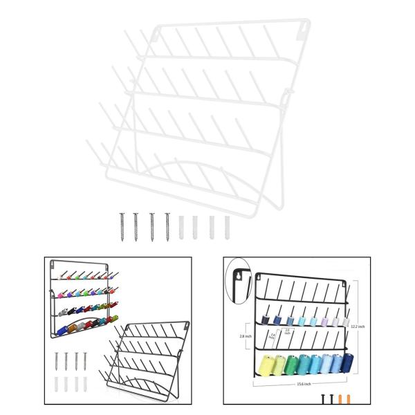 ミシン糸ラックホルダー、折りたたみ金属スプールスタンド、安定した省スペース糸オーガナイザースプールホルダー