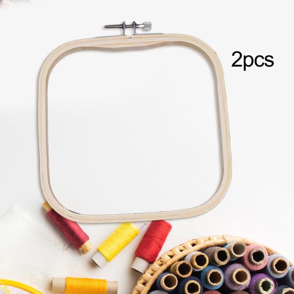 2個 刺繍ストレッチツール フープリング 裁縫ツール 装飾 クロスステッチフープ 16cmx16cm