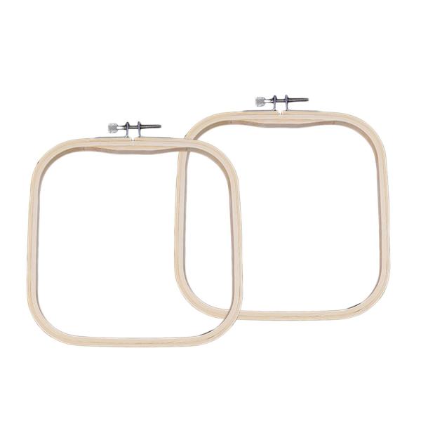 2個 刺繍ストレッチツール フープリング 裁縫ツール 装飾 クロスステッチフープ 16cmx16cm