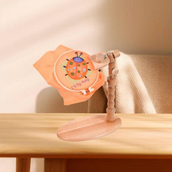 刺繍スタンド クロスステッチスタンド ラック ニードルポイントフレームスタンド 使いやすい刺繍フープホルダー 木製裁縫クラフトプロジェクト