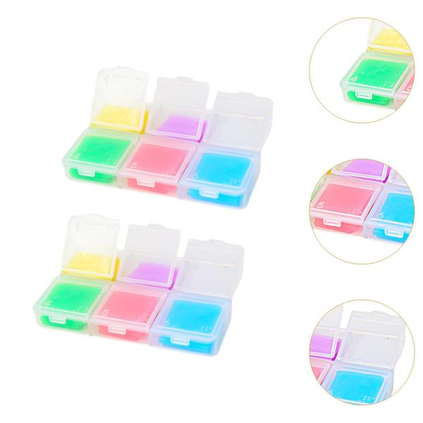 2ピース ペイントグルー 粘土セット ペイントツール 6色 アート ポータブル ペイント 収納ケース付き DIY クラフト 友達 誕生日