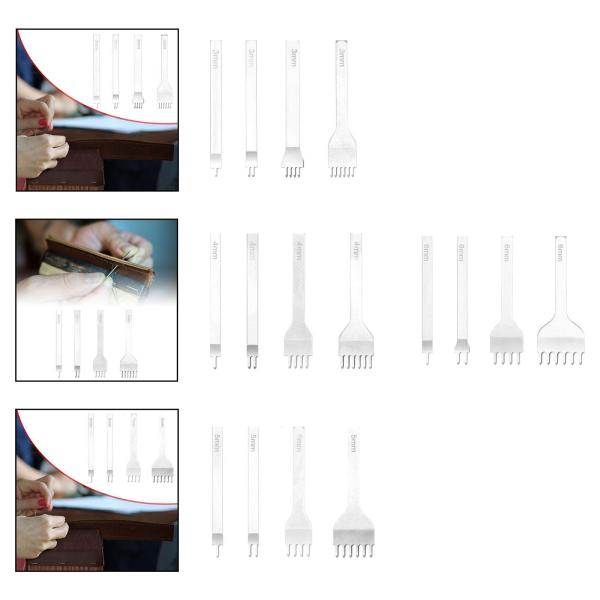 レザークラフトツール 穴あけパンチ ステッチング 時計バンド ストラップ用 3 mm 4個