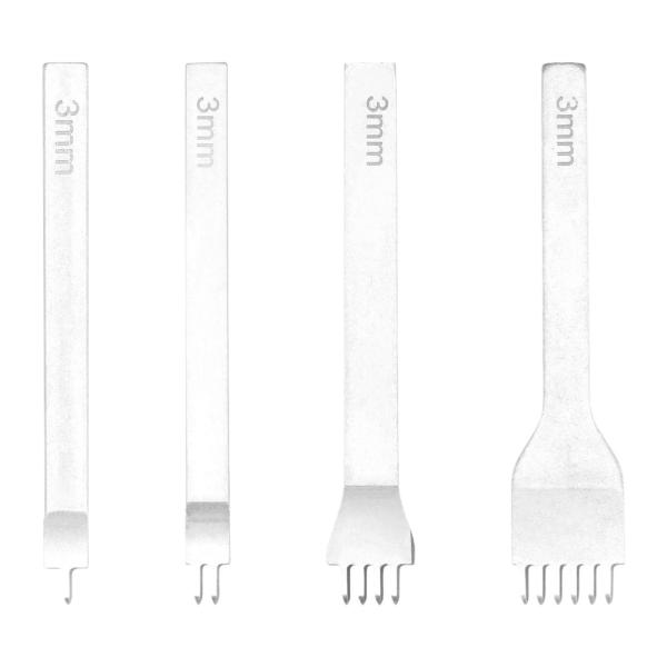 レザークラフトツール 穴あけパンチ ステッチング 時計バンド ストラップ用 3 mm 4個