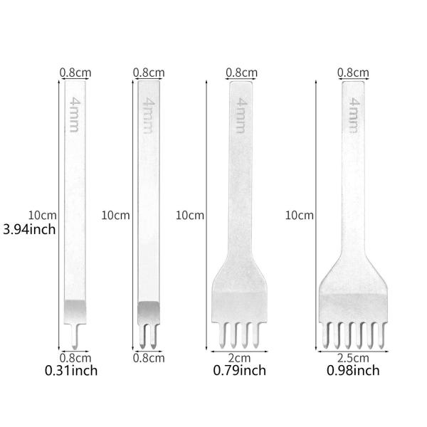 レザークラフトツール 穴あけパンチ ステッチング 時計バンド ストラップ用 4mm