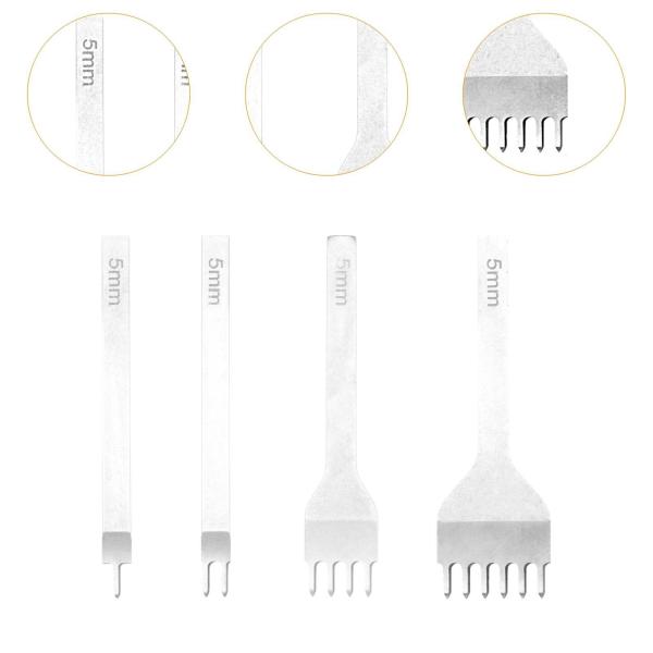 レザークラフトツール 穴あけパンチ ステッチング 時計バンド ストラップ用 5 mm 4個