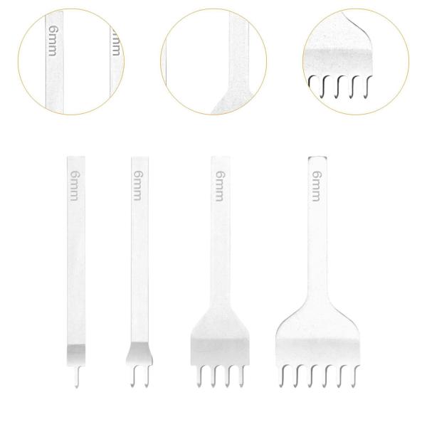 レザークラフトツール 穴あけパンチ ステッチング 時計バンド ストラップ用 6 mm 4個