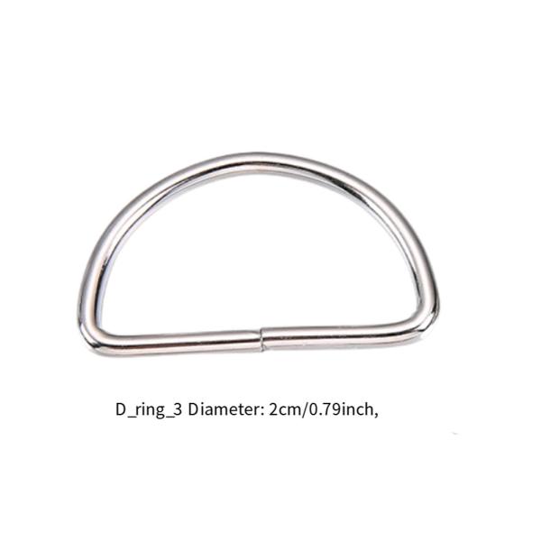 20x Dリングバックル バックパックバッグ財布用多機能ハードウェア 2 cm