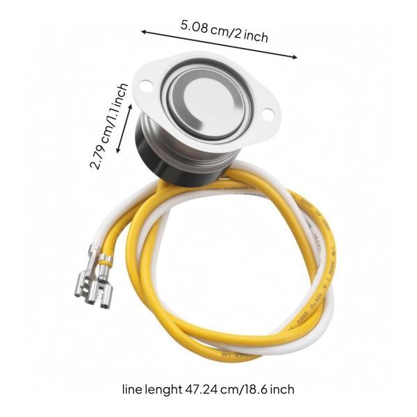 Defrost Thermostat 霜取りサーモスタット 解凍サーモ 冷蔵庫部品 温度スイッチ リミットスイッチ 交換用 金属ハウジング 取付穴付き 絶縁配線 家庭用保守に適用