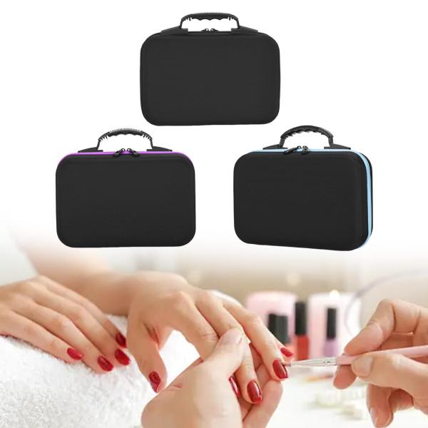 マニキュアオーガナイザーバッグトラベルエッセンシャルオイルマニキュアブラックのキャリングケース