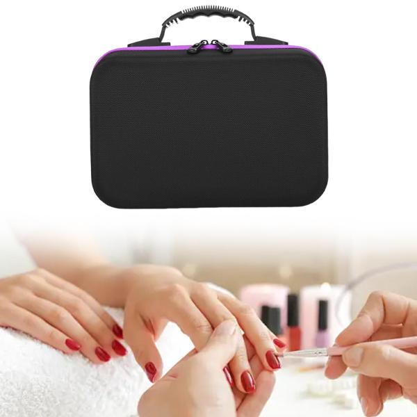 マニキュアオーガナイザーバッグ旅行エッセンシャルオイルのキャリングケースマニキュアパープル