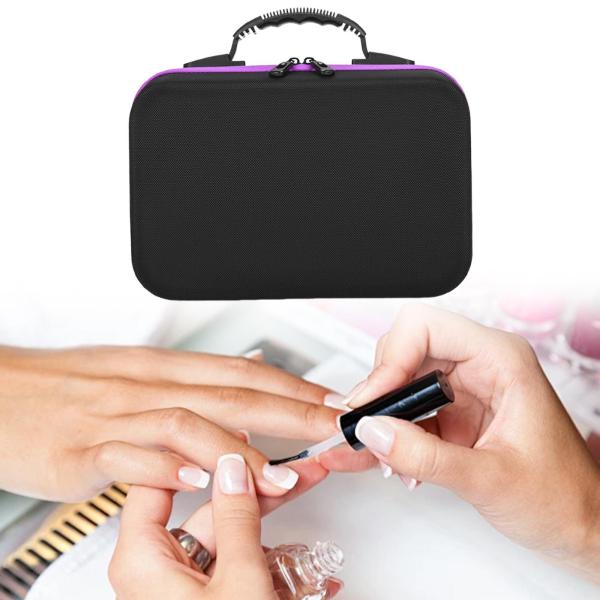 マニキュアオーガナイザーバッグ旅行エッセンシャルオイルのキャリングケースマニキュアパープル