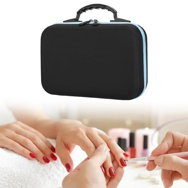 マニキュアオーガナイザーバッグトラベルエッセンシャルオイルマニキュアブルーのキャリングケース