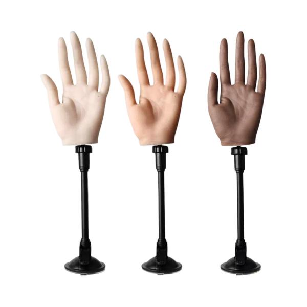 練習用ハンド 可動式 ソフトマネキンハンド 店舗用 ネイル用品ショーケース用 ホワイトスキンカラー
