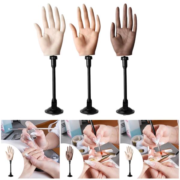 練習用ハンド 可動式 ソフトマネキンハンド 店舗用 ネイル用品ショーケース用 ホワイトスキンカラー