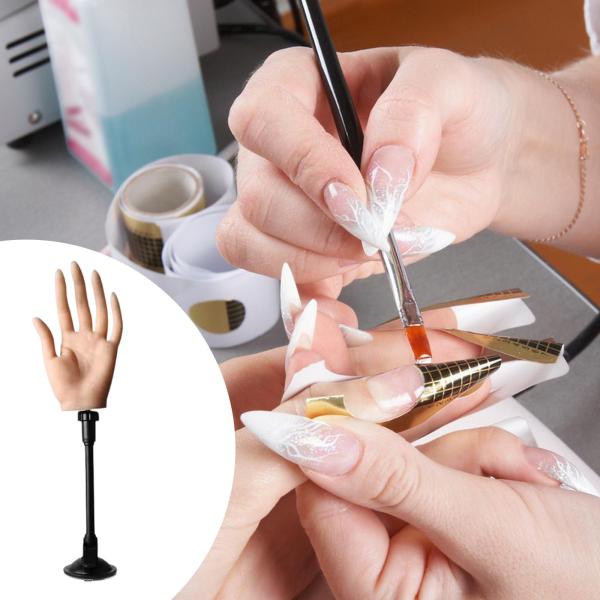 練習用ハンド 可動式 ソフトマネキンハンド 店舗用 ネイル用品 ショーケース 明るい肌色