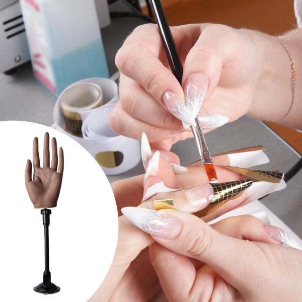 練習用ハンド 可動式 ソフトマネキンハンド 店舗用 ネイル用品 ショーケース ダークスキンカラー