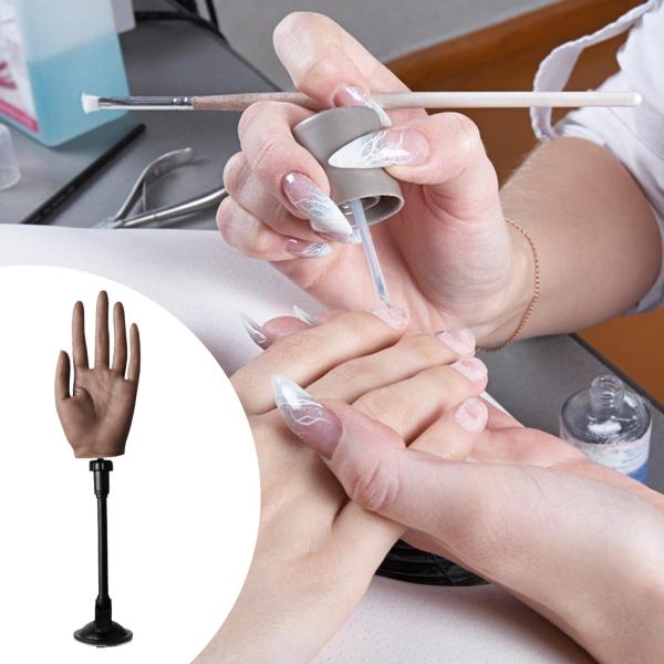 練習用ハンド 可動式 ソフトマネキンハンド 店舗用 ネイル用品 ショーケース ダークスキンカラー