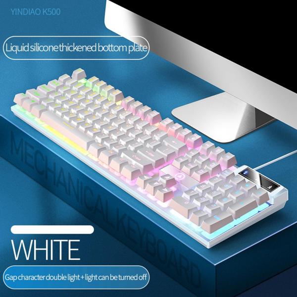 新品 メカニカルキーボード 美しい有線ゲーミングキーボード 白いバックライト 空 ホワイト メカニカルキーボード 有線メカニカルゲーミングキーボード