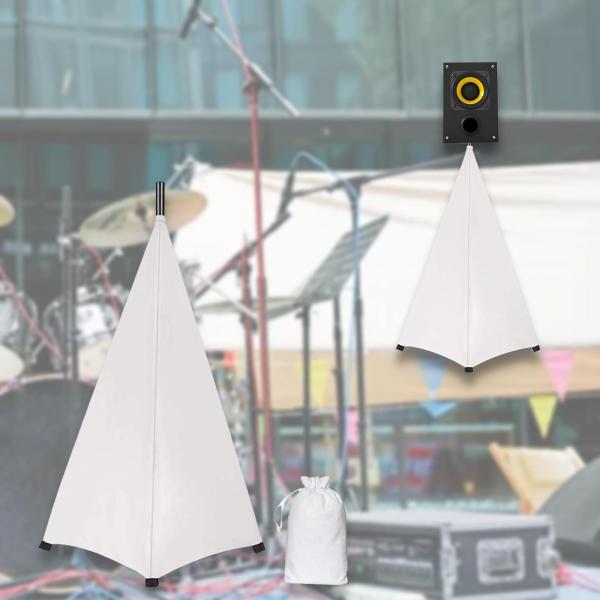 DJ ライト スピーカー スタンド カバー 照明 三脚 スタンド スクリム イベント 結婚式用 ホワイト 3面